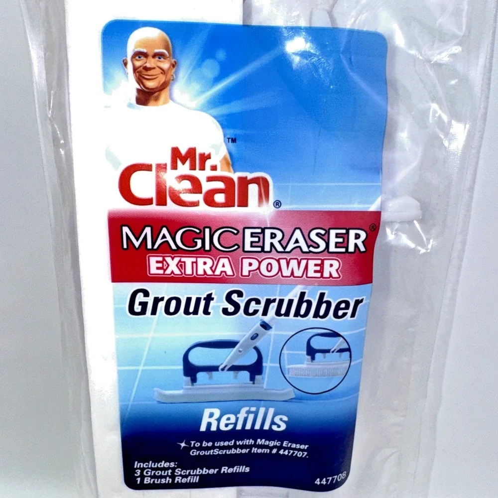 Mr Clean Magic Eraser Extra Power Grout Scrubber Refills 4 Pc Set NOS